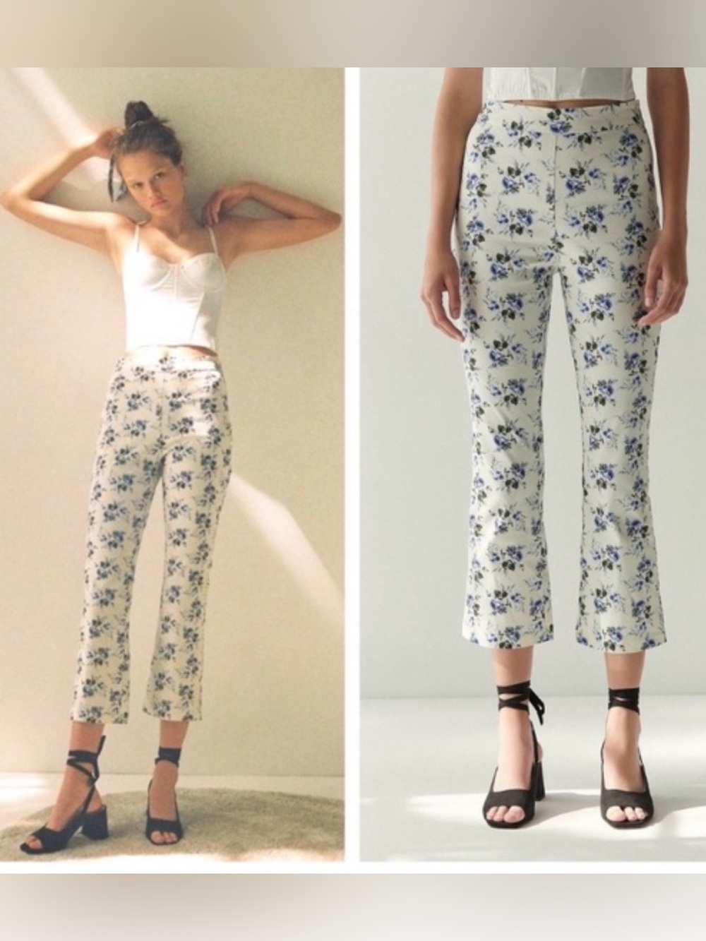 Laura Ashley & Urban Outfitters Leila High Waisted Kick Flare Floral Pants